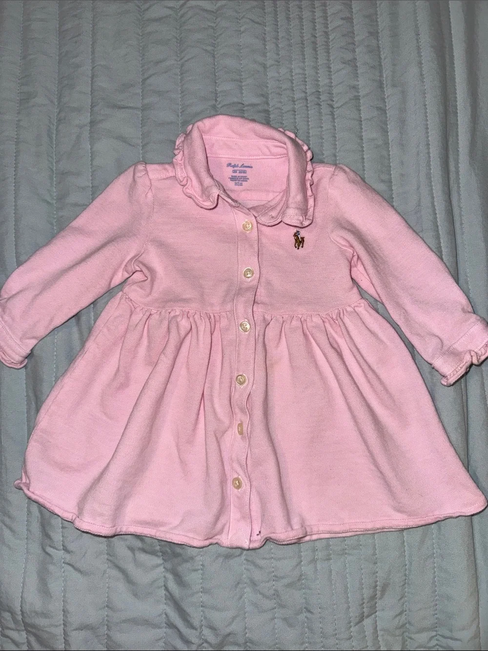 Ralph Lauren Pink Pique Polo Baby Dress